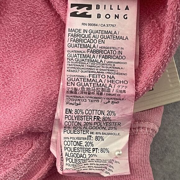 Billabong Girls Pink Cropped Hoodie XS 6 “Love Is All” NWT - Picture 8 of 10